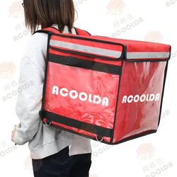 Eats Insulated Food Delivery Bag Backpack for Bike High Quality Factory Customized Cooler Logo Polyester Red 40*40*40cm