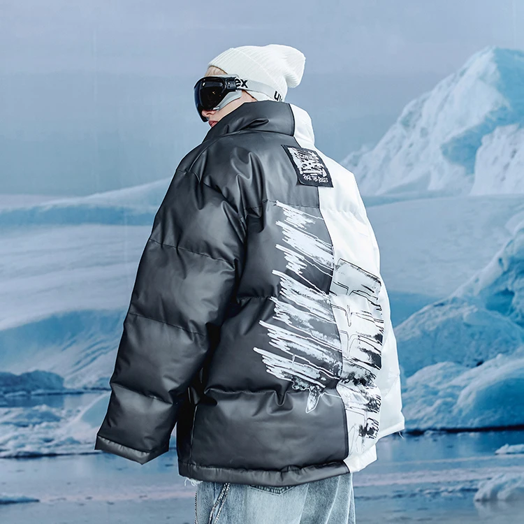 CONKLAB in Stock Puffer Outwear Black and White Stitching Casual Padded Jackets Women Men Winter Fashionable Coats