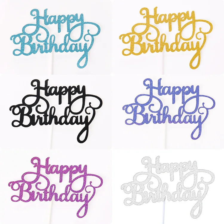 Cake Flag Cupcake Toppers Birthday Party Decorations Kids Cake Topper Happy Birthday Cupcake Toppers Birthday Party Supplies