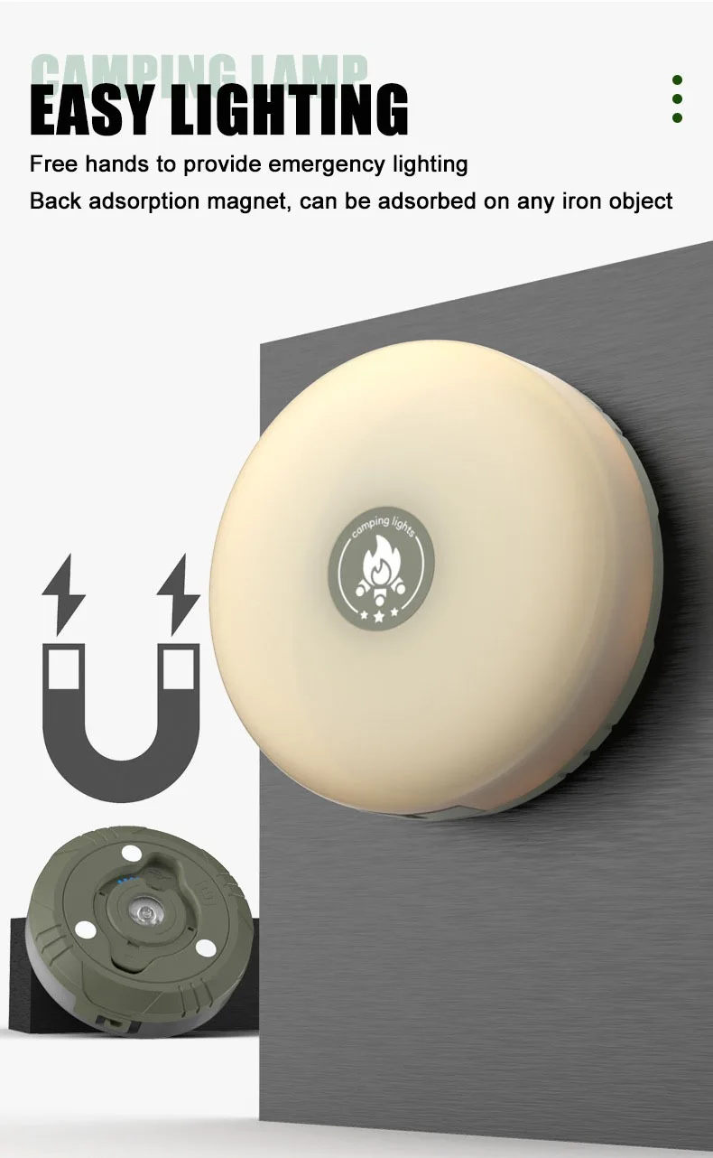 4 In 1 Multifunctional Strong Magnet Rechargeable 10 Meter Christmas Decorative LED Lights String Bulbs Outdoor Camping Lantern