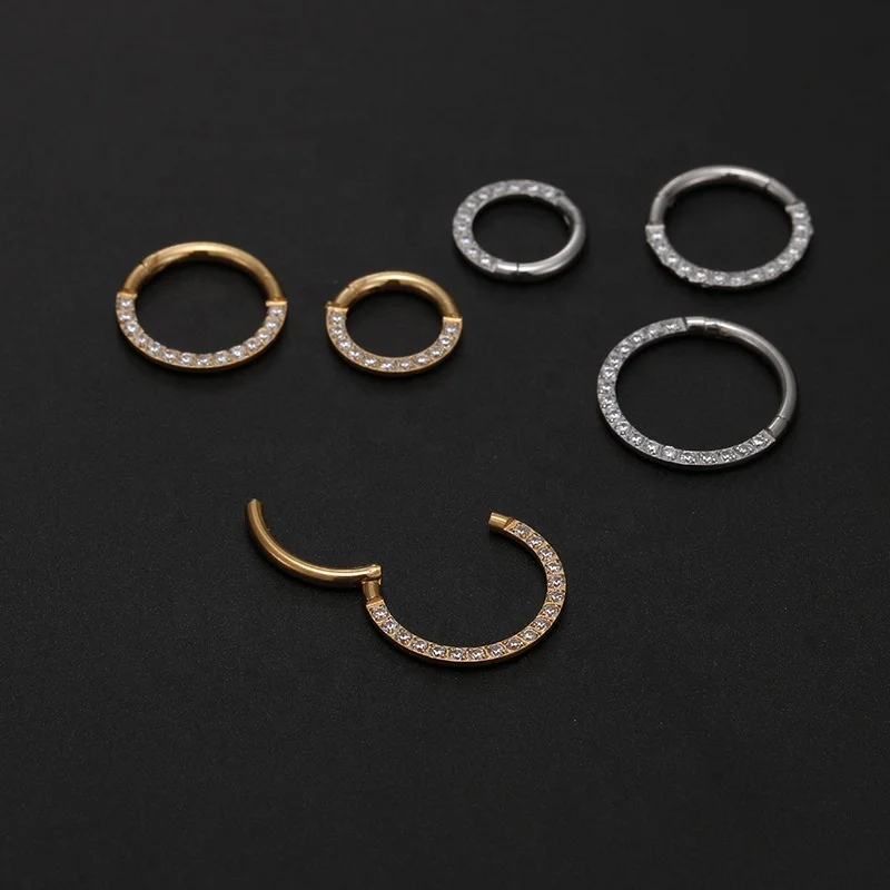 Gaby waterproof nose ring stainless steel septum clicker helix ear piercing nose rings piercing jewelry