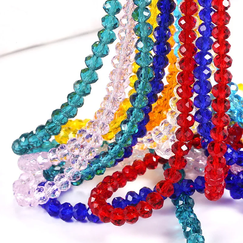 Wholesale Crystal Glass Beads For Jewelry Making Crystal Lampwork Glass Rondelle Beads Manufacturer