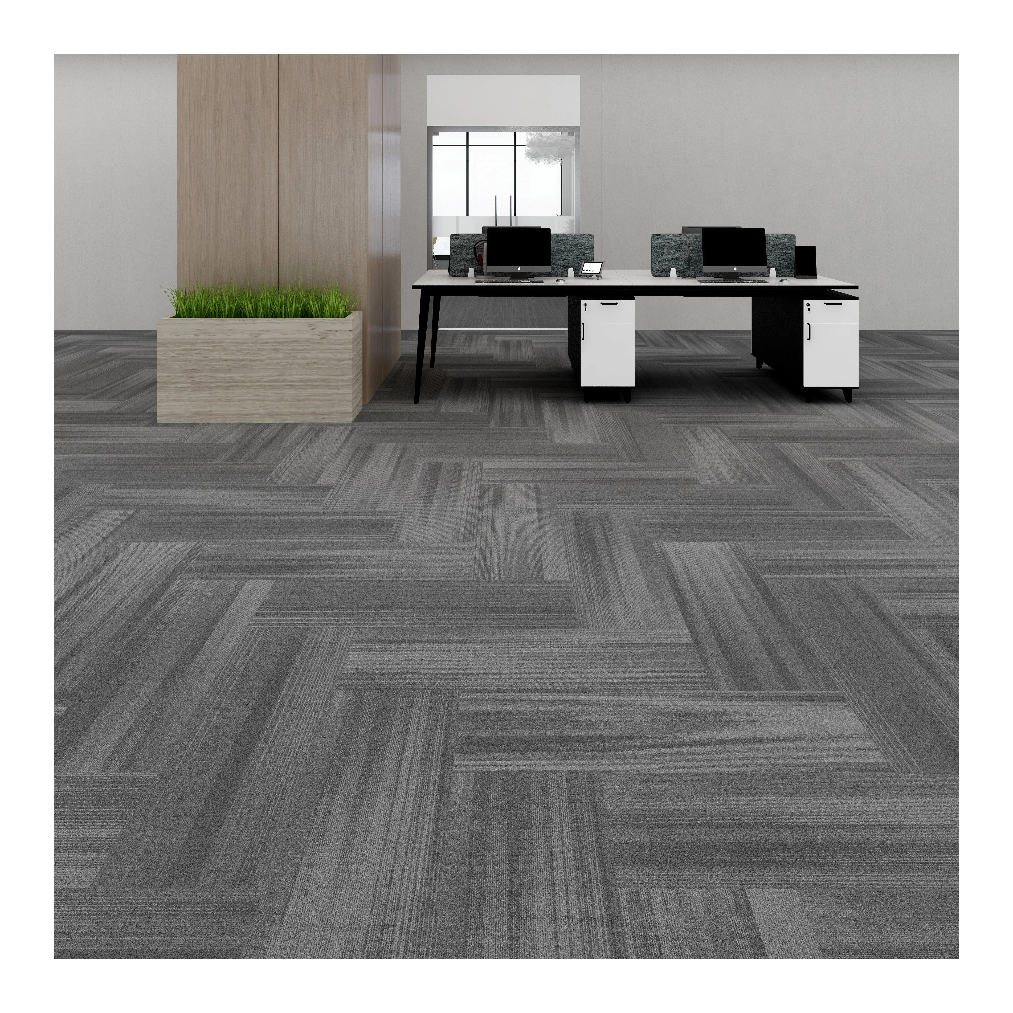 Grey Carpet Tiles Gray Office Carpet Tiles Pvc Nylon Flame Retardant Fireproof Carpet Tiles