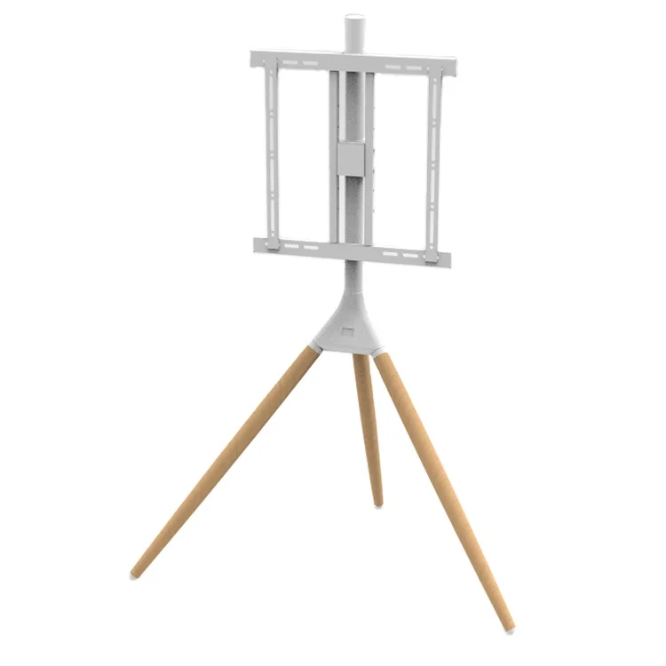 Portable Black Tv Mount Stand Flat Screen Tv Display Floor Stand Artistic Tv Floor Tripod Stand For Living Room