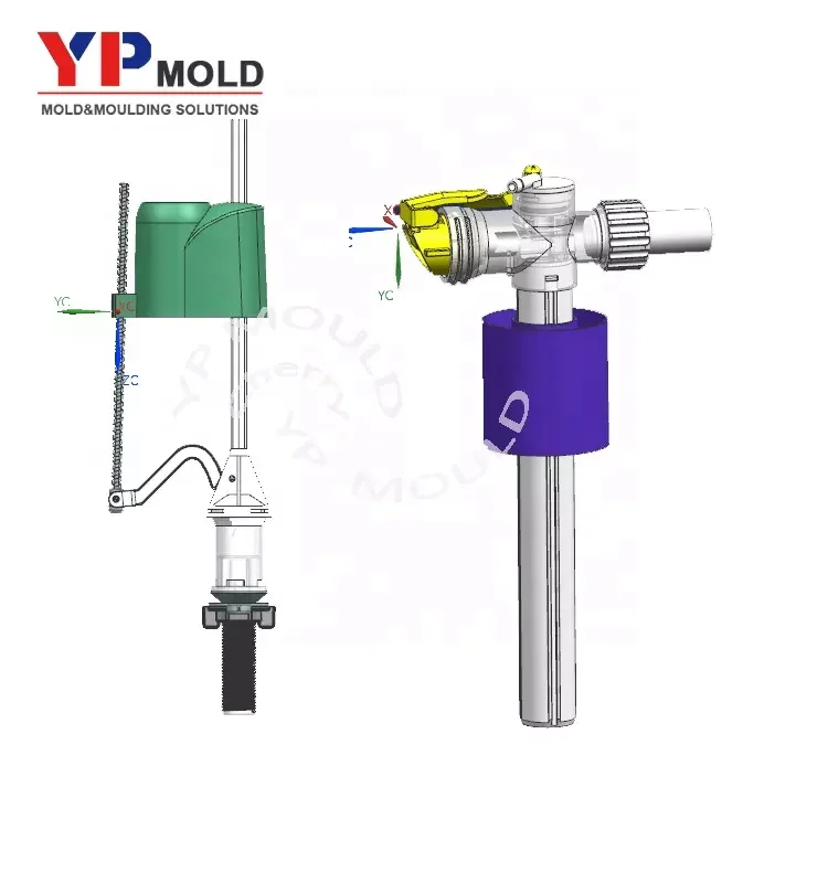 Mould Design Service Abs Toilet Dual Drain Fill Valve Water Tank Fittings Plastic Injection Mold Mould For Toilet Cistern