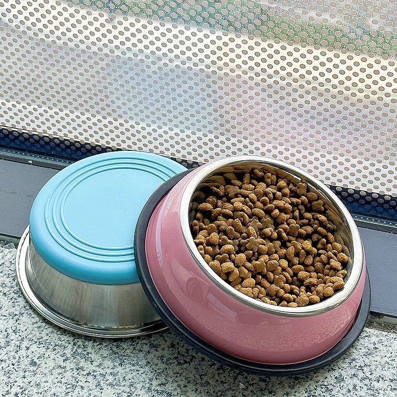 Manufacturer Pet Bowl Non- slip Stainless Steel Dog & Cat Food Bowls