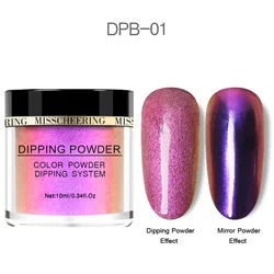 Salon 1 Box Chameleon Dip Powder Shining Holographic Mirror Nail Art Pigment Glitters DecorationsNatural Dry Dipping Dust