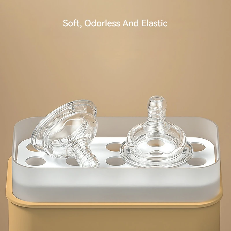 Hot sell Food Grade Baby Nipple Wide Neck Transparent Soft Feeding Silicone Newborn liquid Silica Gel  Milk Bottle Nipples 50mm