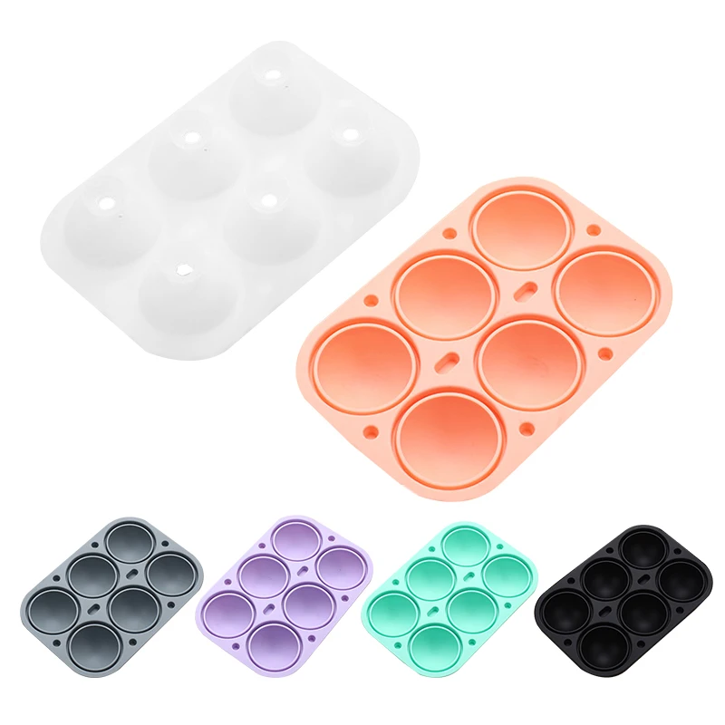 Easy Release Ice Ball Maker Flexibility Tear And Cold Resistance Food Grade 3D Round Silicone Ice Cube Mold With Lid For Whiskey