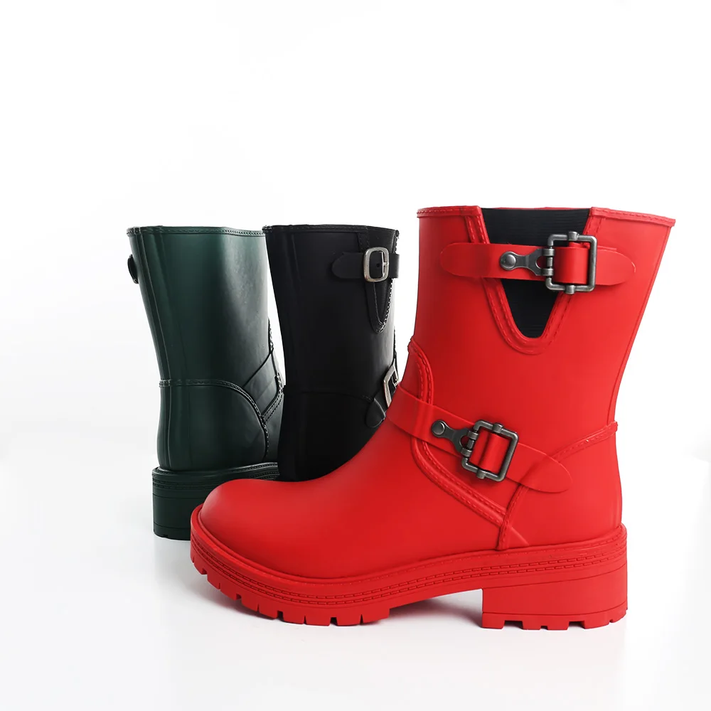 LAAPS high quality fashion low tube gum boots waterproof ladies rubber trendy neoprene ankle boots