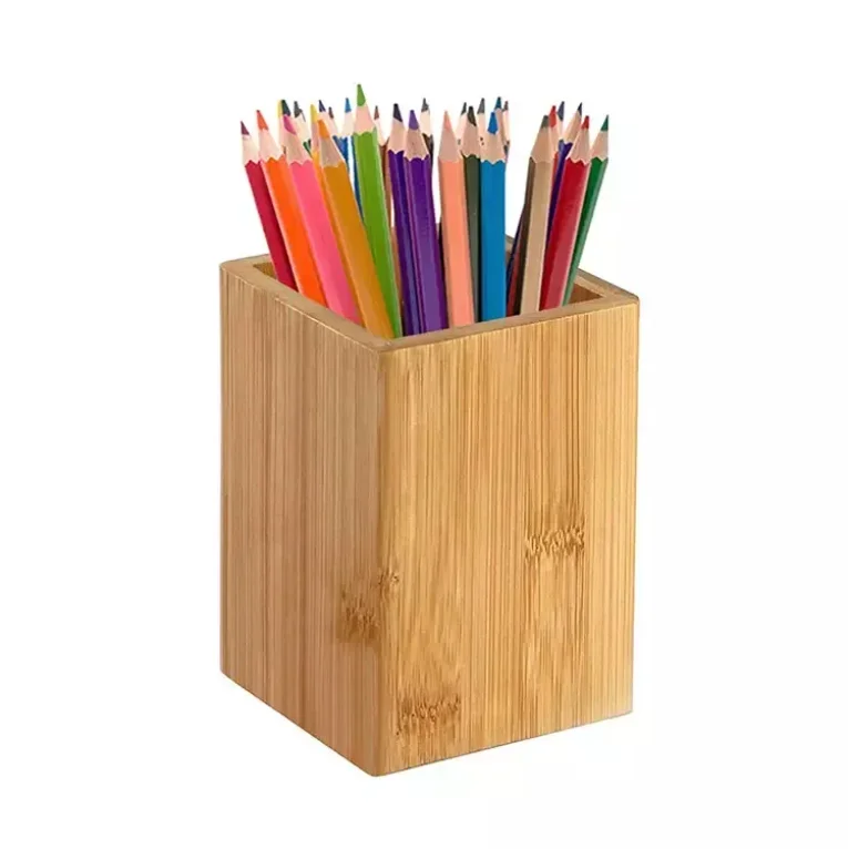 Bamboo Multi-Functional Pen Desk Organizer Holder For Desk