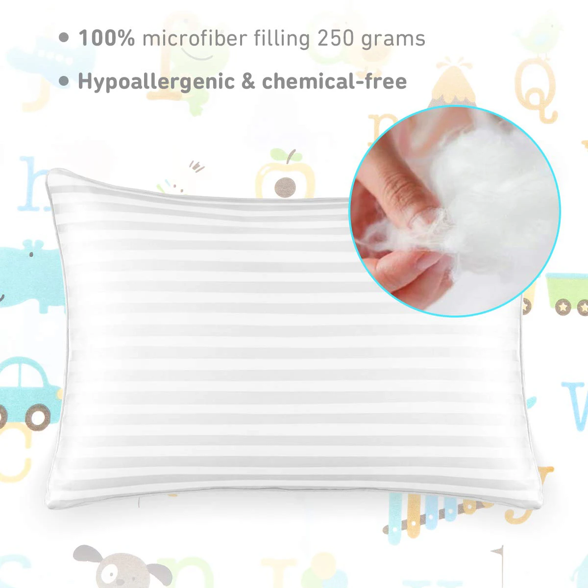 Saint Glory Sleeping Pillow High quality Customized Travel Toddler Small Kids Baby Pillows with pillowcase cotton