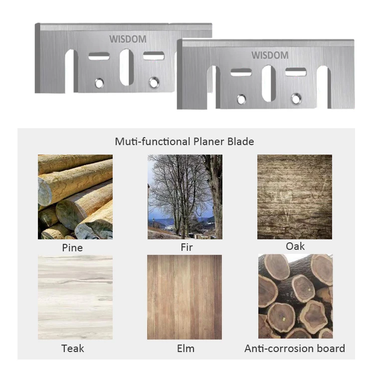 WISDOM TCT Planer Blades 1900B Power Planer Machine Spare Parts 80mm Planer Knives for Wood