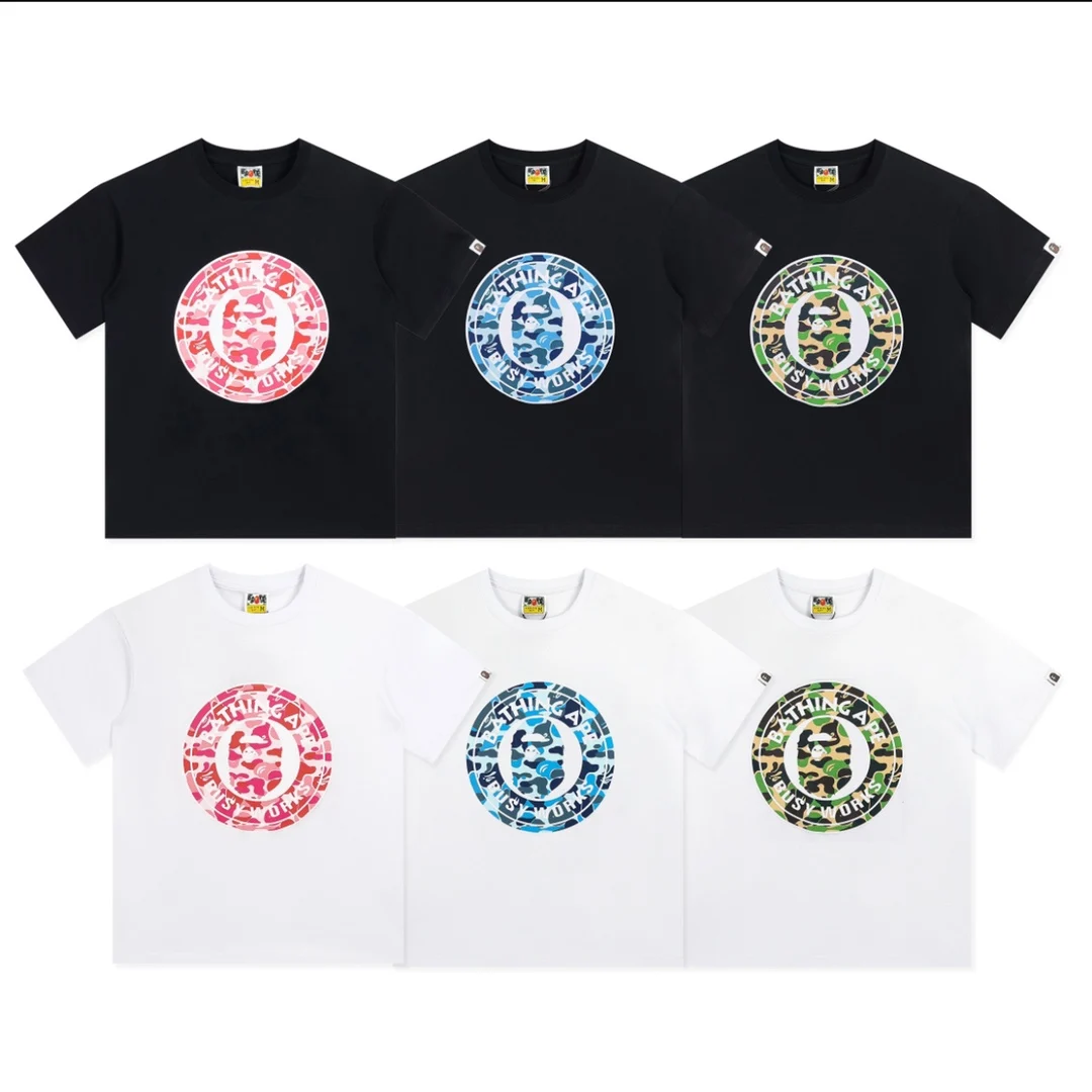 Summer New Style Wholesale Letter Print Ape Tee Casual Round Neck Short Sleeve Loose Cotton Unisex T-shirts