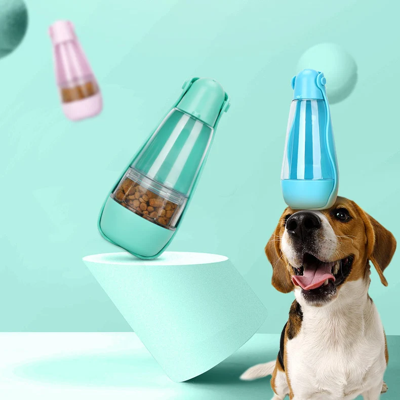 Foldable Collapsible Dog Cat Drinking Dispenser Travel Outdoor Automatic Portable Plastic Feeder Food Drink Pet Water Bottle