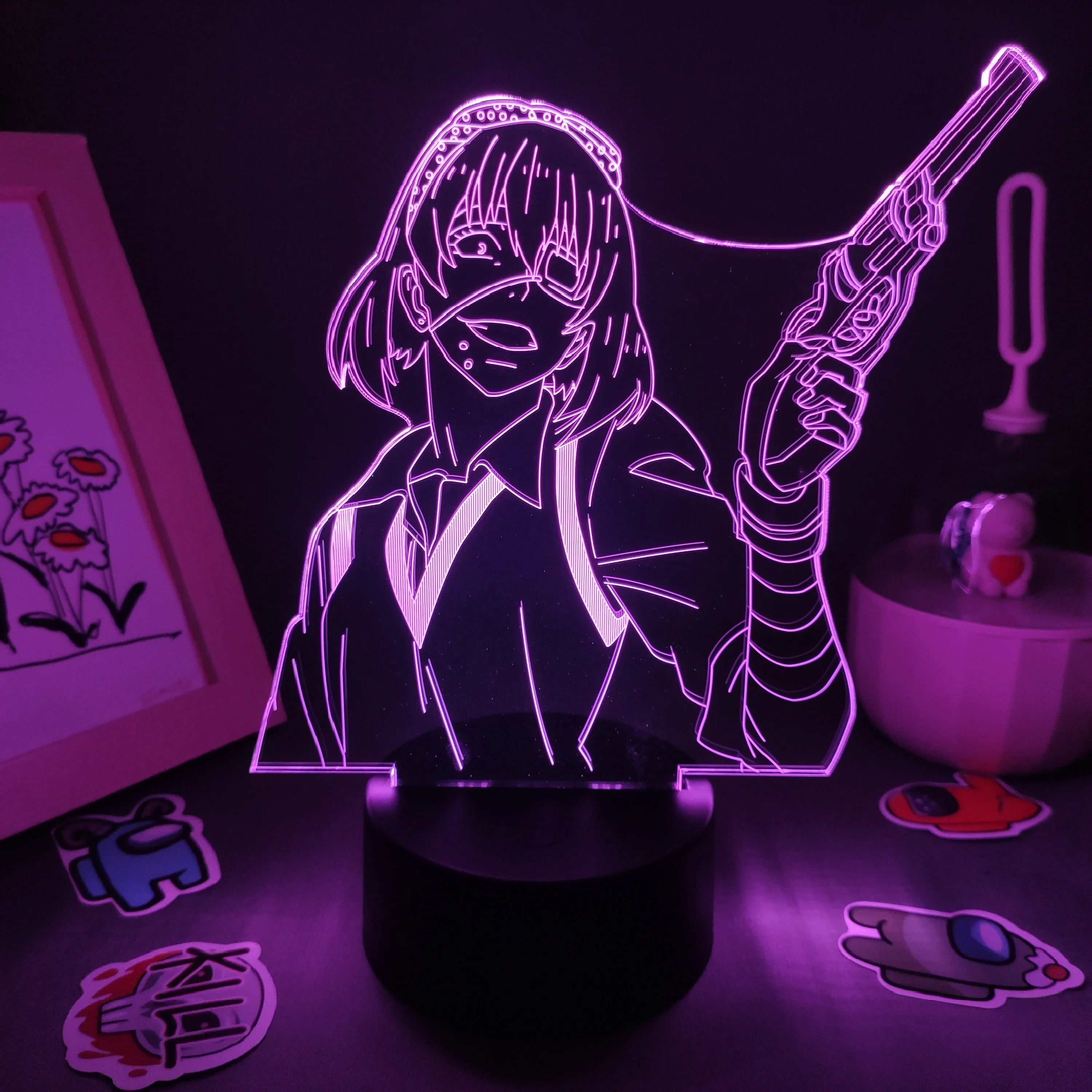 Аниме Kakegurui фигурка Midari Ikishima светодиодные RGB ночные светильники крутой подарок для друга Лавовая Лампа детская спальня прикроватный столик