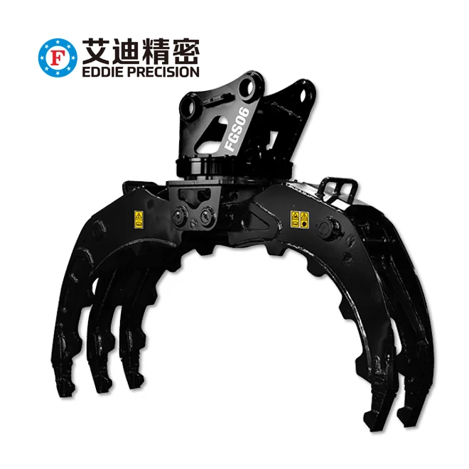 EDDIE New Excavator Hydraulic Log Grapple Timber Wood Log Grab with Rotating Wood Grapple