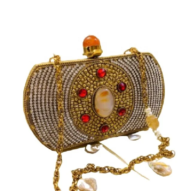 Brass Master of Pearl Beautiful Clutch Bag or Evening Purse