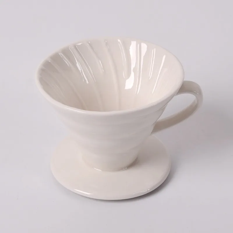 Ceramic Coffee Filter Cup Spiral Pattern Drip Filter Ceramic Dripper