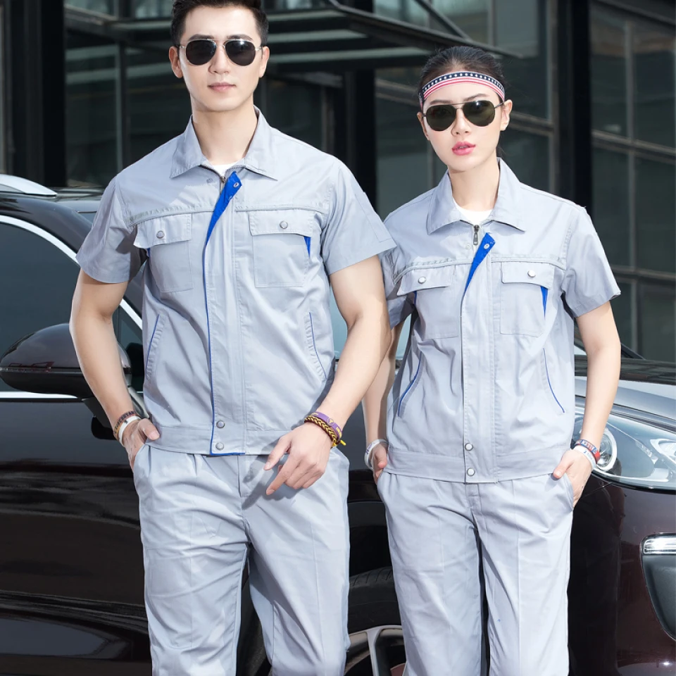 2023 High quality short sleeve working clothes for men and women uniforms_workwear
