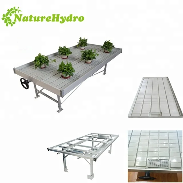 Hydroponic Customize Rolling Grow Tray Bench