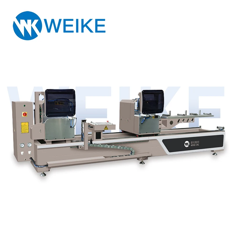 WEIKE CNC двухсторонняя режущая пила угловая резка 45 градусов ленточная для алюминиевого профиля