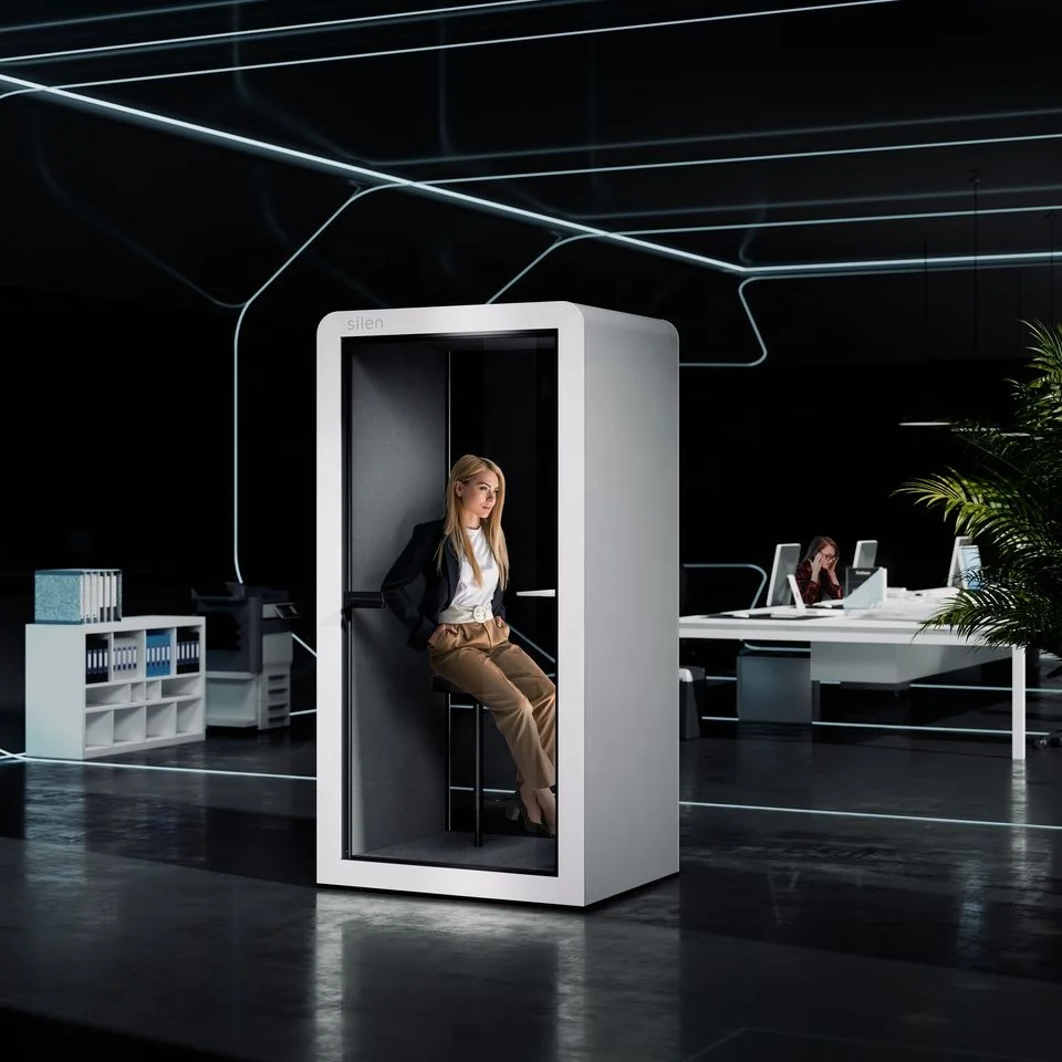 Custom Made Sound Proof Office Call Box Personal Space Free Standing Single Person Phone Booth For Sale