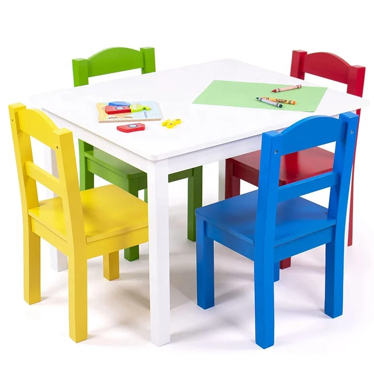 playroom furniture customized wholesale modern wooden kids table and chairs set