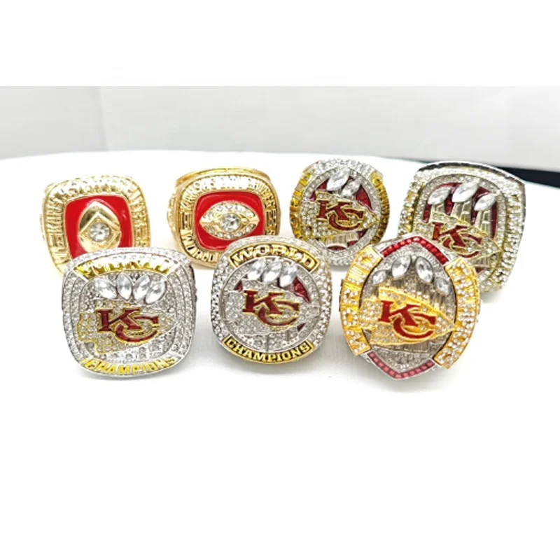 Низкая цена и модный новейший набор колец KC champion Набор из 7 предметов с кольцевой коробкой памятный подарочный