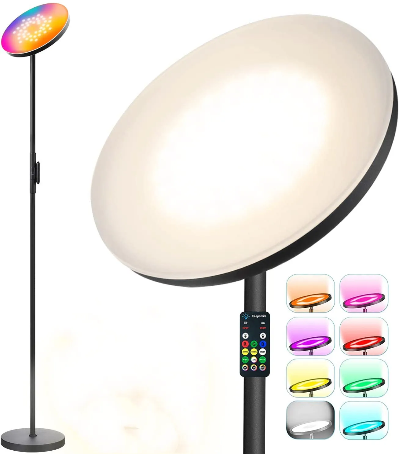 Современный вертикальный RGB-светильник с высоким полюсом, напольная лампа с дистанционным управлением для гостиной