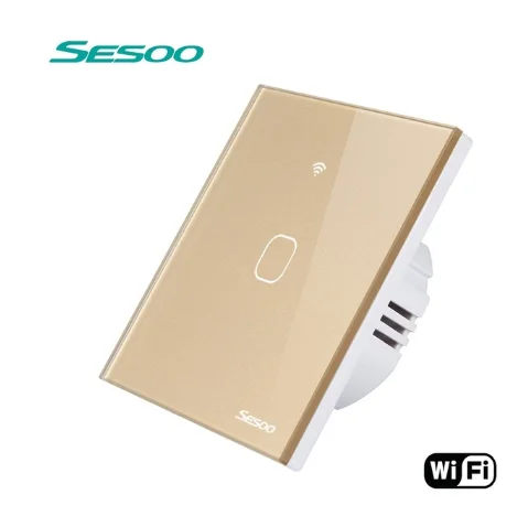 Умный сенсорный выключатель SESOO Wi-Fi, настенный выключатель с дистанционным управлением через 3 клавиши, работает с Alexa / Google Home