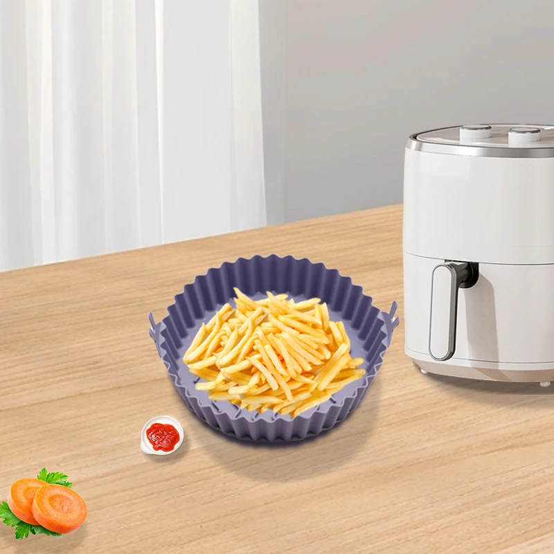 Silicone Air Fryer Liner 8-Inch Reusable Air Fryer Insert for Oven Microwave Accessories