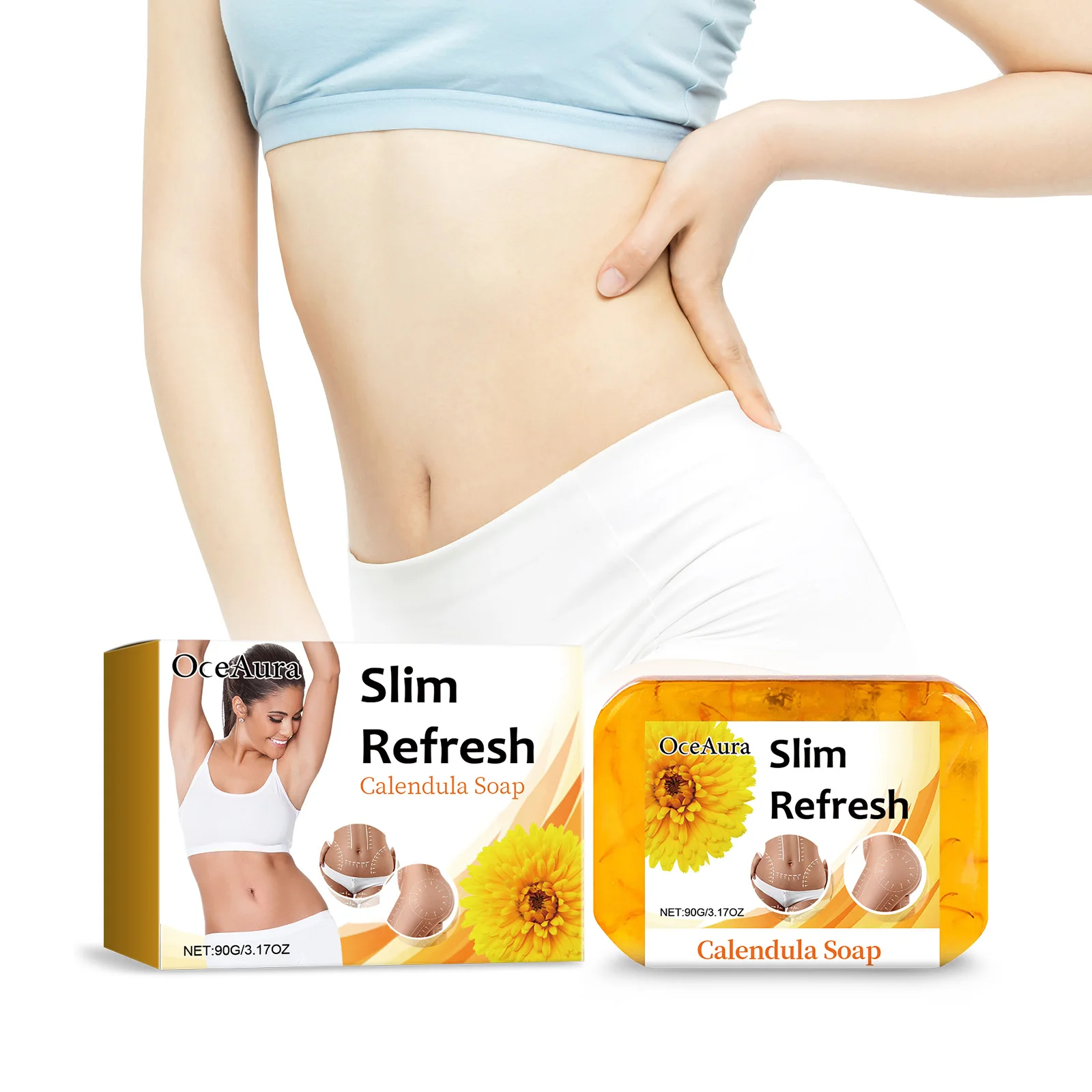 New Anti Cellulite Calendula Soap Skin Firming Anti Swelling Weight Loss Slimming Natural Serum Slim Refresh Calendula Soap