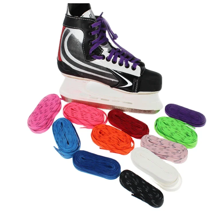 Wholesale OEM Colorful Flat Polyester Hockey Shoe Laces
