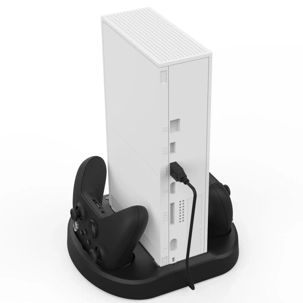 
Holder Charger Stand Dock Station Cooling Fan With 3 Usb Hub Port 2 Controller Charger For Xbox Series S Console Cooling 