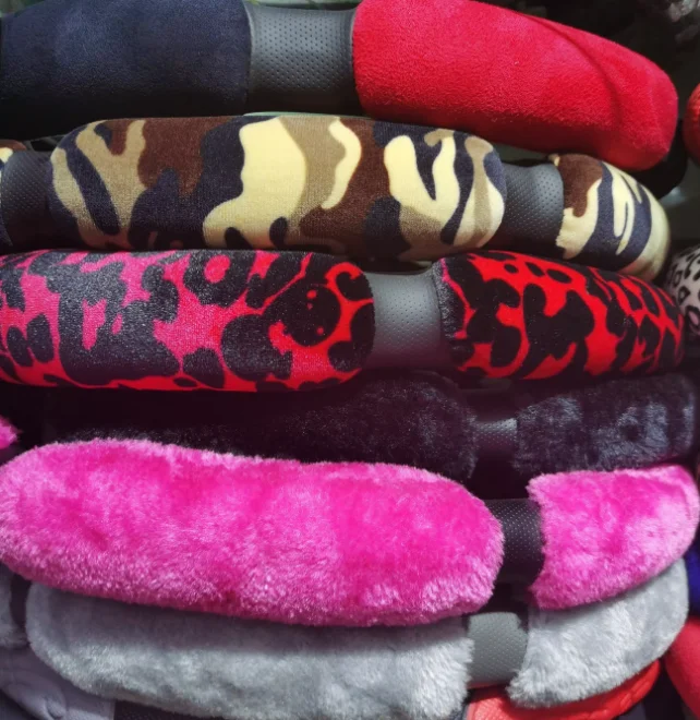 PU Leather Leopard Print Steering Wheel Cover Slow Rebound Car Protection for Cadillac ATS Alphard Model