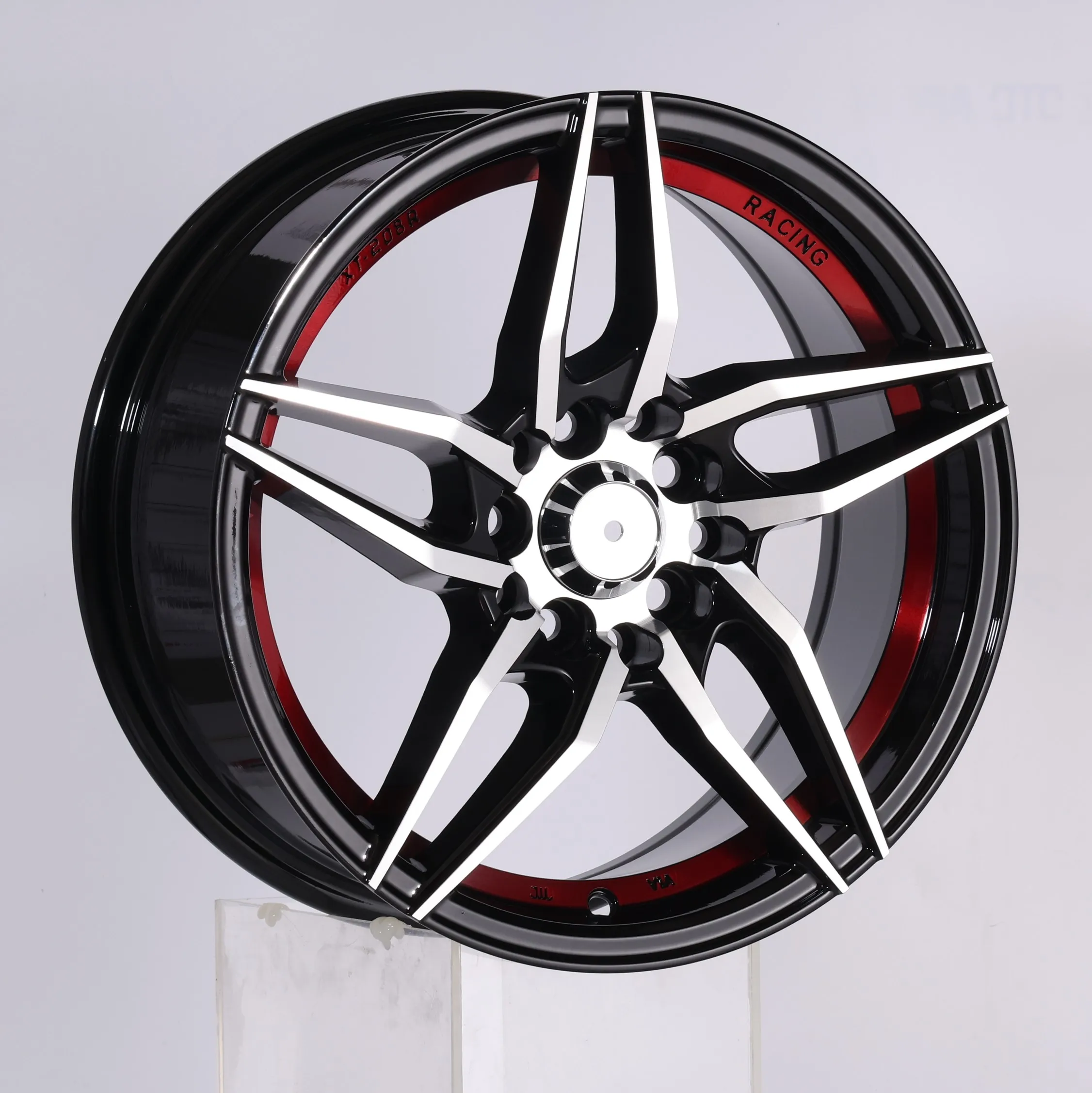 5841 five stars red blue bronze 4 hole 4x114.3 17x7 car wheel rim llantas rin rines 15 13 14 16 17 18 4/100