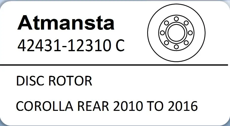 Автозапчасти задние тормозные диски ротор для продажи 42431-12310 42431-02250 LEXUS CT 10- TOYOTA COROLLA MATRIX PRIUS