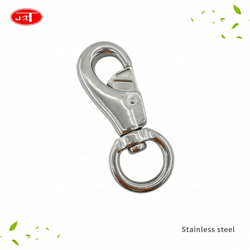 Metal dog buckle for pet dog leash stainless steel diving single swivel bolt snap hook snap ring