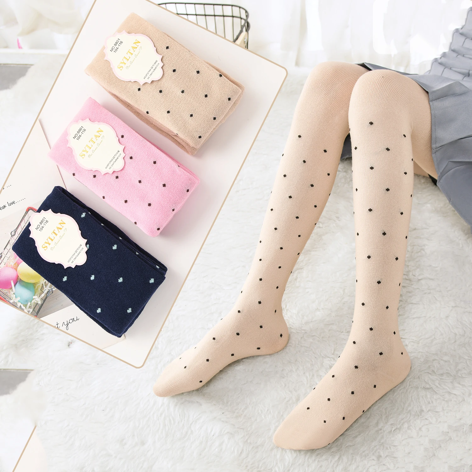 Женские бамбуковые носки в горошек