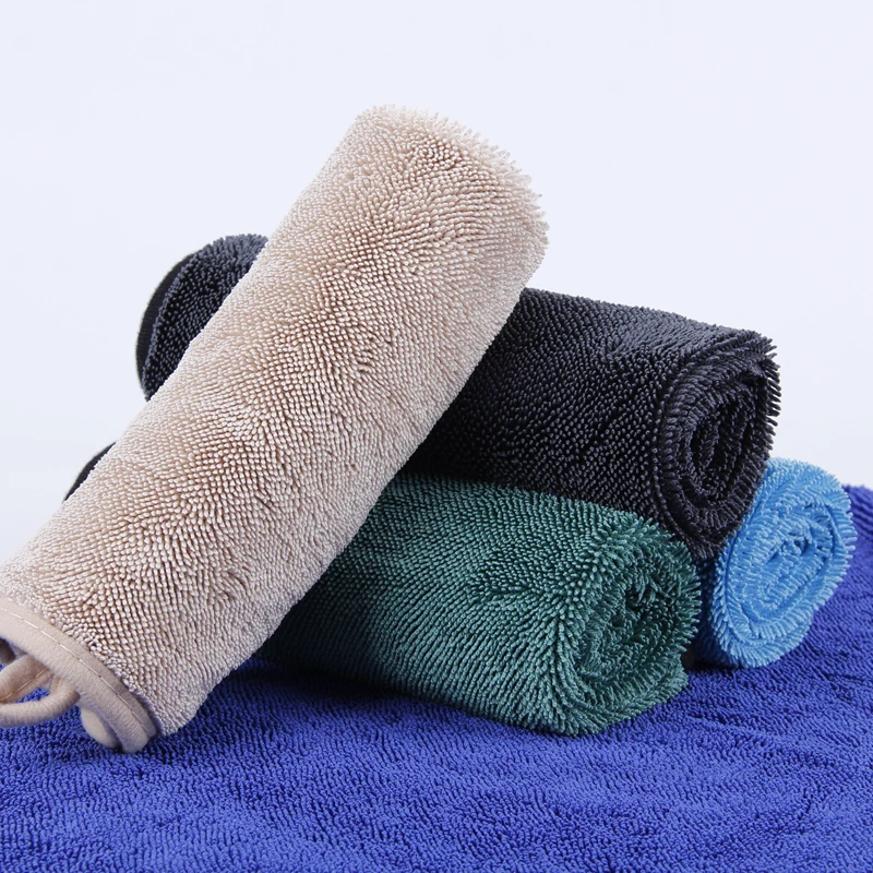 Factory Supply Customized logo Super Absorbent Microfiber Cleaning Cloth Car Wash Towel Auto Twisted Loop Car Drying Towel