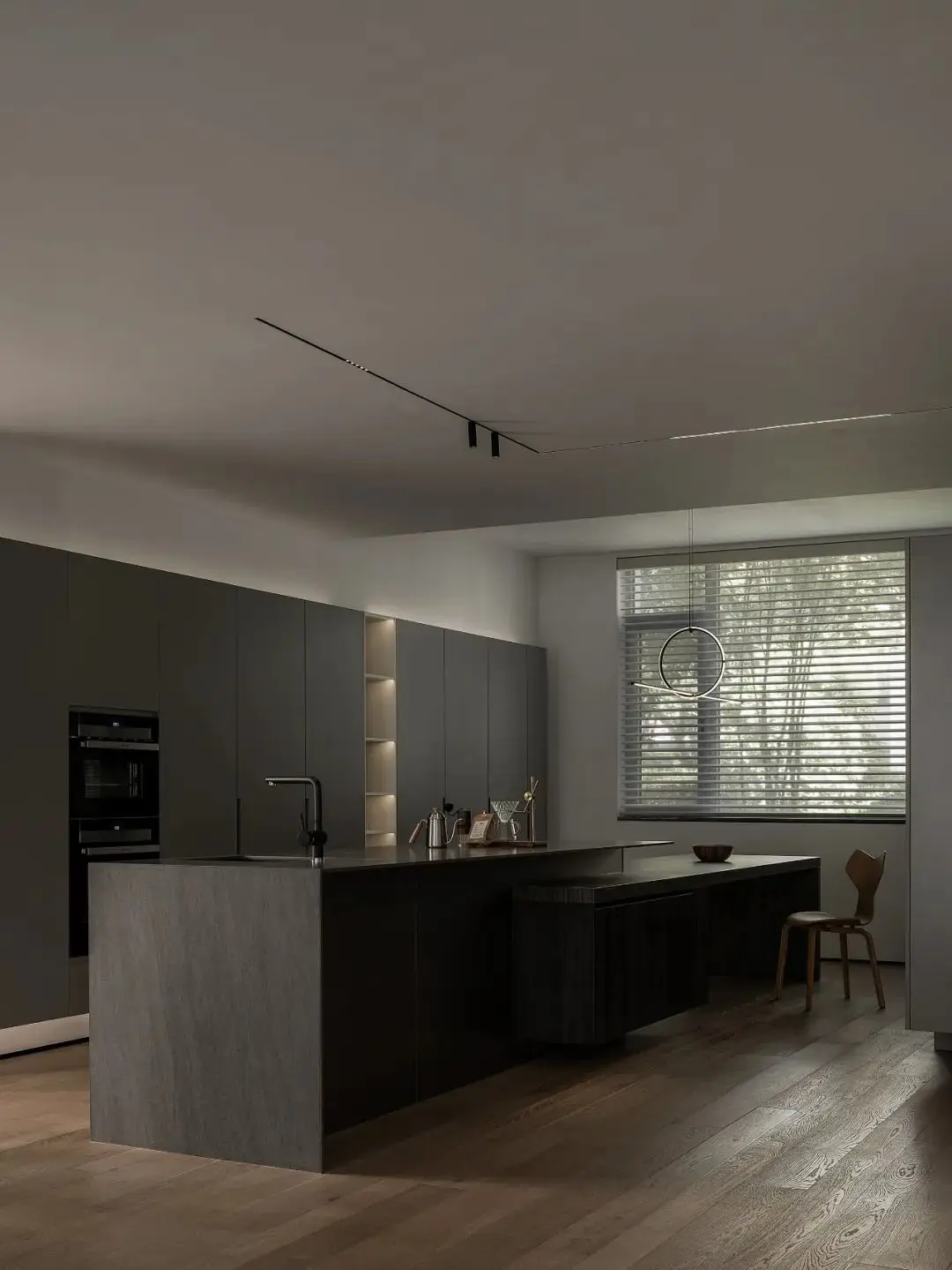 Vermonhouzz Custom Kitchen Cabinets Contemporary Galley Luxury Matte Matt Black Acrylic Lacquer Modern Kitchen Cabinets Flat