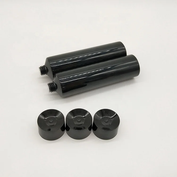 Small diameter plastic tube black blank squeeze plastic gel tube with screw lid