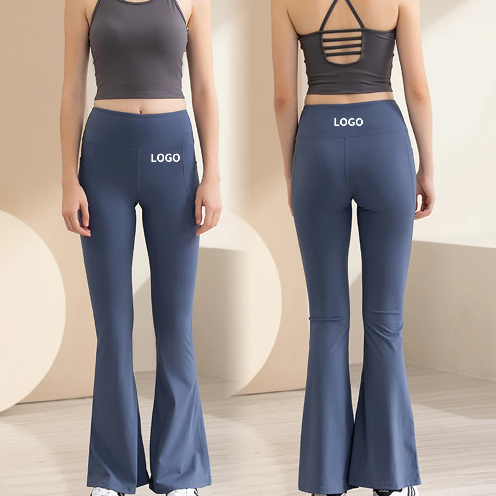 High-waist hip-lifting fitness micro-flared yoga pants casual dance wide-leg boot leg movement tight yoga pants