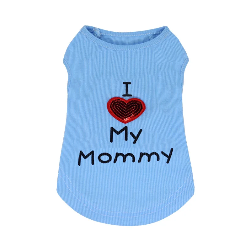 bitches love me love mommy love daddy pet dog vest polyester sleeveless pet products dog apparels