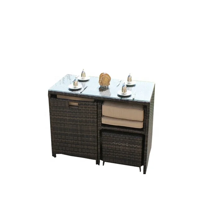 Rattan Large Winchester Cube Set With Footstools