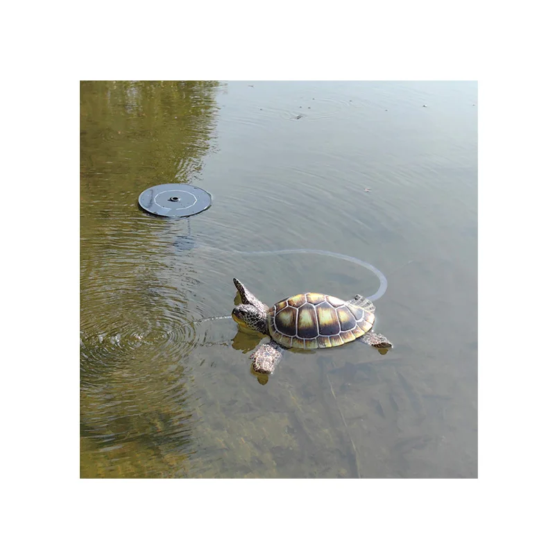 Resin Floating Small Turtle shaped solar Water Fountain figure turtle Waterfall Fountain Garden Decoration