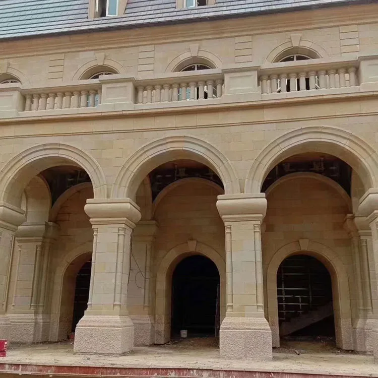 beige sandstone columns natural stone for outsandwall floor