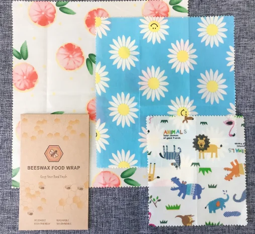 
GOTS Certified Natural Organic Biodegradable Reusable Assorted Bee wax Food wrap 