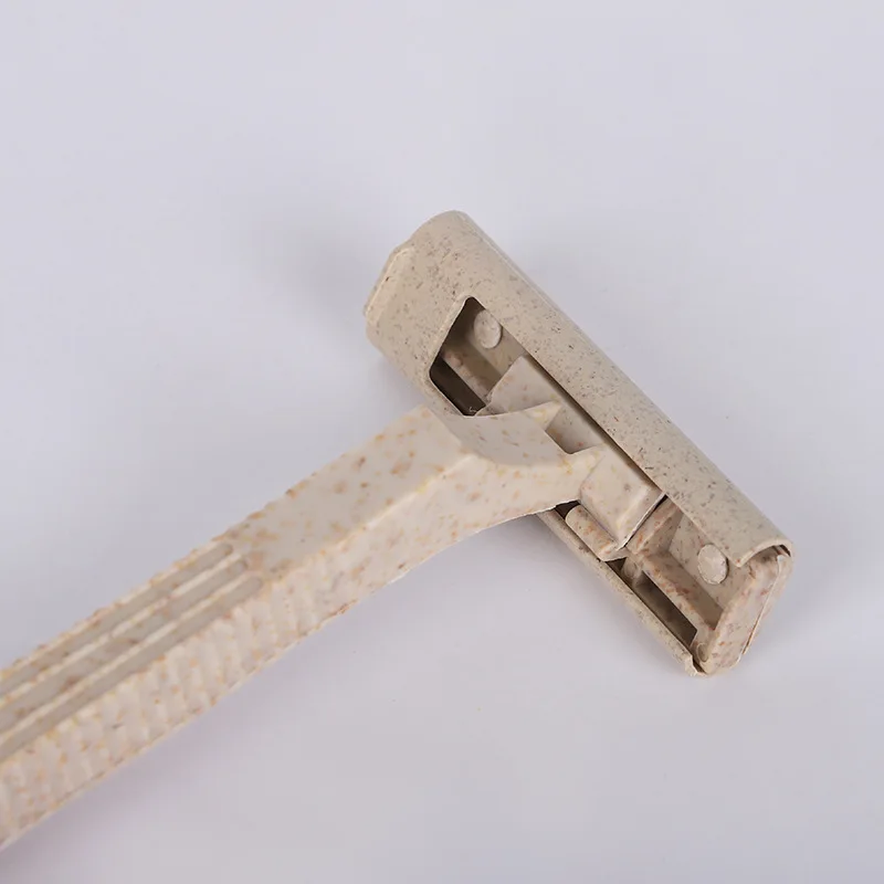 Nature pure natural wheat razor degradable two blades biodegradable disposable razor hotel shaver